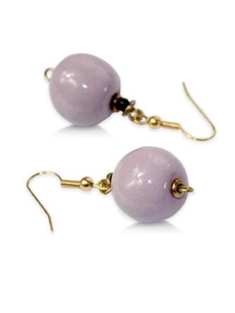 Kazuri Øreringe, Lilac